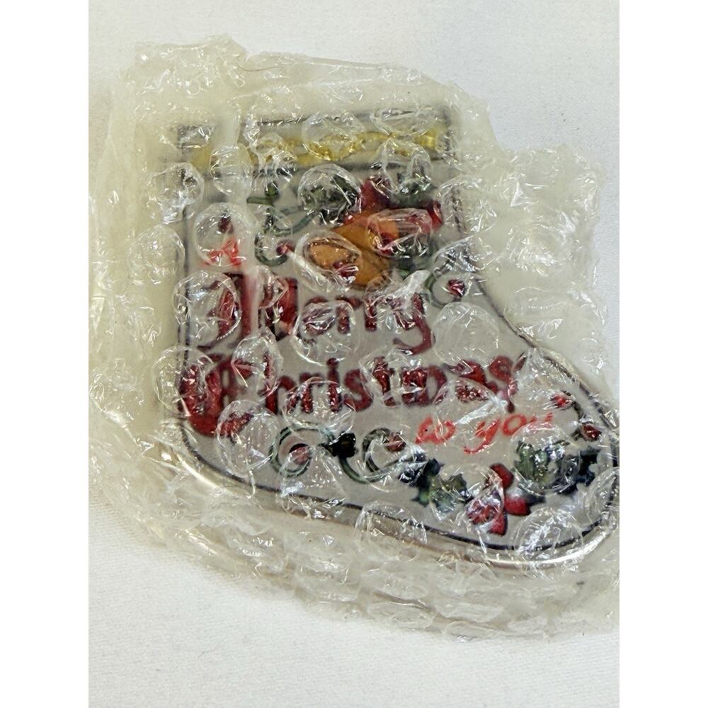 Amia Stained Glass Merry Christmas Trinket/ Jewelry Box - Picture 7 of 8